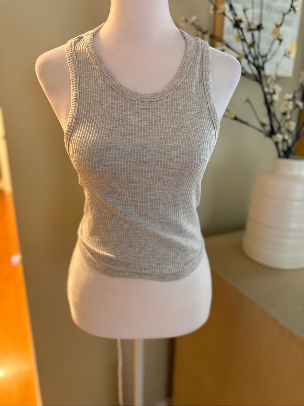 Women’s stretchy Ribbed Tank Top Heather Grey